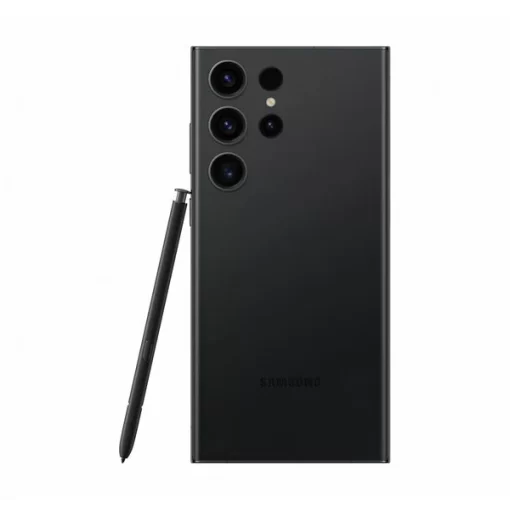 Samsung Galaxy S23 Ultra black with quad camera and stylus