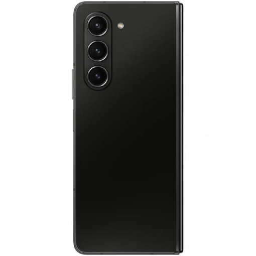 Back view of the Phantom Black Zfold 5 smartphone displaying triple camera