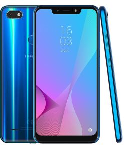 Hisense Infinity H12 in blue displaying back, front and side view