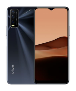 Vivo Y20 64GB dual sim front and back view in black