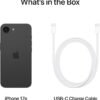 Apple iPhone 17e full back view with cameras and view of the charging cable